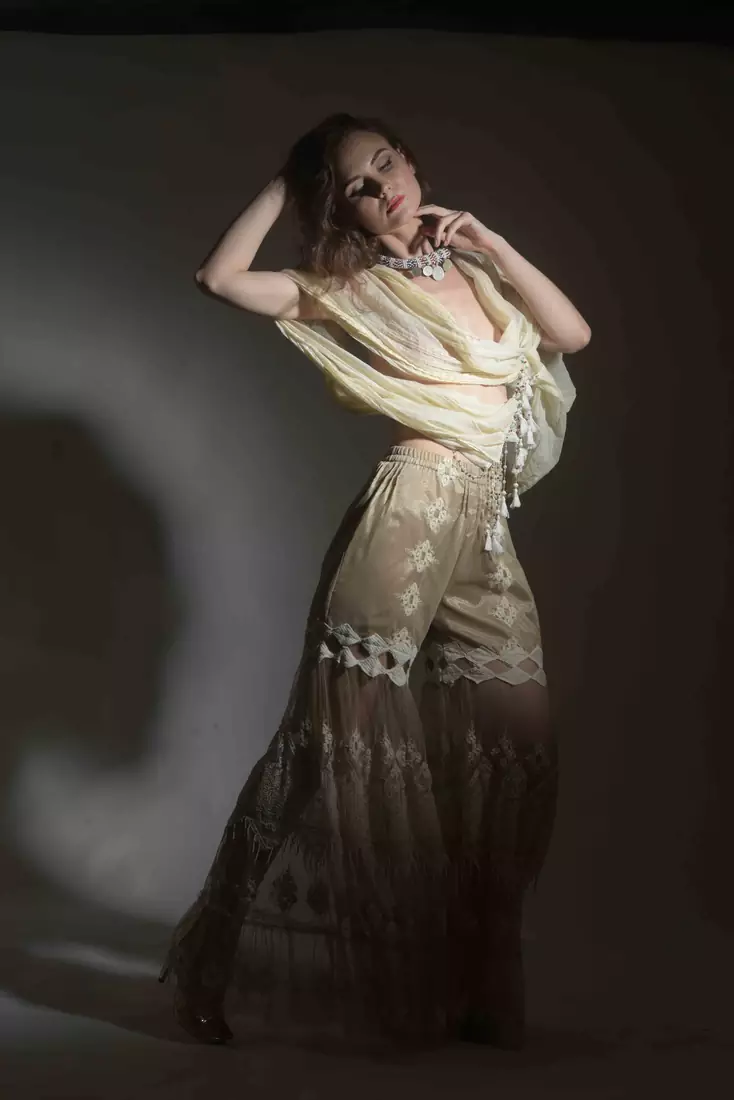 sharara with lace work