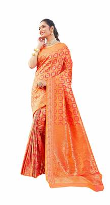 pink Jaquared banarasi Designer Saree For Women 1