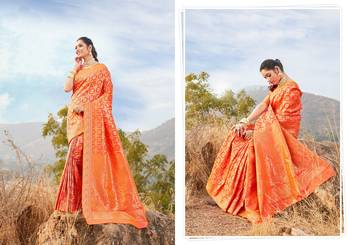 pink Jaquared banarasi Designer Saree For Women 3