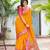 yellow banarasi Plain Heavy Bordered Designer Saree For