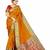 orange banarasi Plain Heavy Bordered Designer Saree For