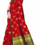 red Soft Weaving Silk Woven Chex Designer Saree For Women