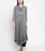 Grey plain rayon kurtas-and-kurtis