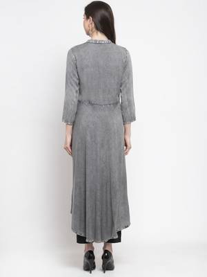 Grey plain rayon kurtas-and-kurtis 2