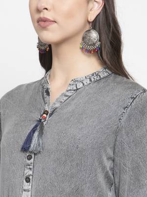 Grey plain rayon kurtas-and-kurtis 5