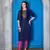 blue embroidered cotton kurti