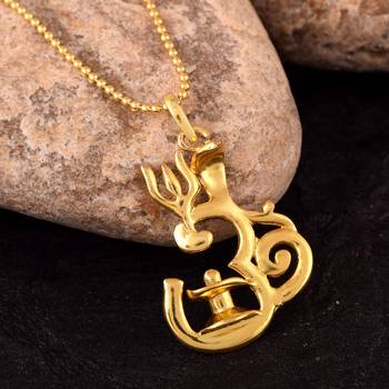 Om Trishul Shivling Designer Pendant  1