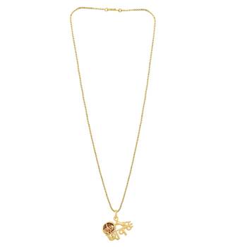 Shiv pendant with five mukhi rudraksha gold plated with chain 4
