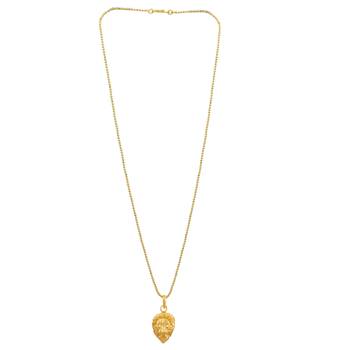 Lion Face Pendant With Chain Gold plated For Mans And Boys 4