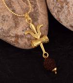 Trushil Damru Pendant With Five Mukhi Rudraksha 