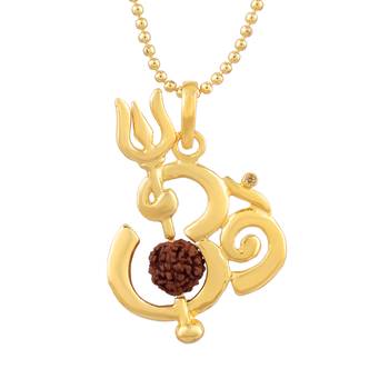 Om Trishul Rudraksha Designer Pendant  3