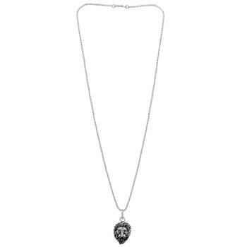 Lion Face Pendant With Chain Silver plated For Mans And Boys 4