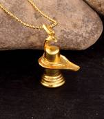 Shivling Motiv Bahubali Pendant  Gold Plated With Chain