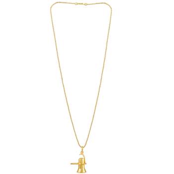 Shivling Motiv Bahubali Pendant  Gold Plated With Chain 4