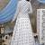Gorgeous White & Navy Blue Colored Thread & Sequins Embroidered cotton Party wear lehenga choli with jacket