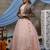 Peach embroidered net Semi Stitched bridal lehenga choli with velvet jacket