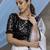 White & Black Multi Color Block Print with Sequins embroidered Soft organza Semi Stitched bridal lehenga choli