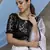 White & Black Multi Color Block Print with Sequins embroidered Soft organza Semi Stitched bridal lehenga choli