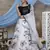 White & Black Multi Color Block Print with Sequins embroidered Soft organza Semi Stitched bridal lehenga choli