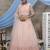 Peach Thread and sequence Embroidered with all over pearl rivet stud pasting net Semi Stitched bridal lehenga