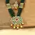 Green Brass Meenakari Beaded Kundan Necklace Set with Earrings