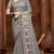 Grey embroidered net saree with blouse