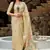 Cream woven banarasi cotton saree with blouse