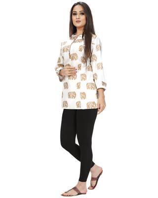 White printed rayon ethnic-kurtis 3