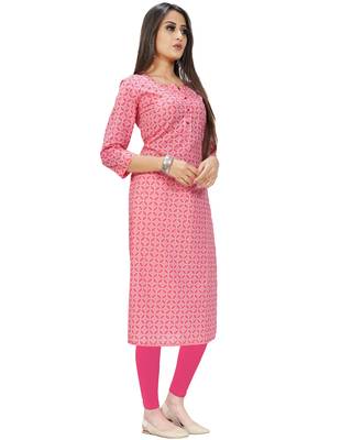 Pink printed cotton ethnic-kurtis 3
