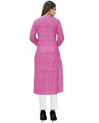 Pink printed cotton ethnic-kurtis 2