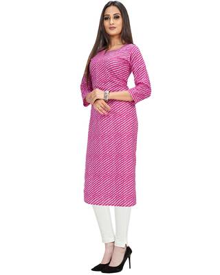 Pink printed cotton ethnic-kurtis 3