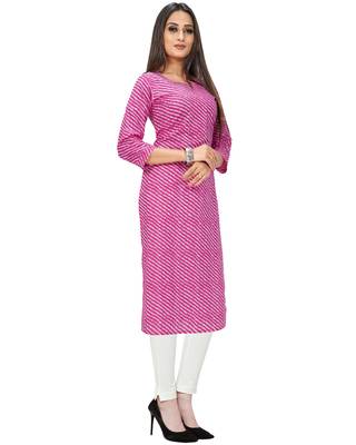 Pink printed cotton ethnic-kurtis 4