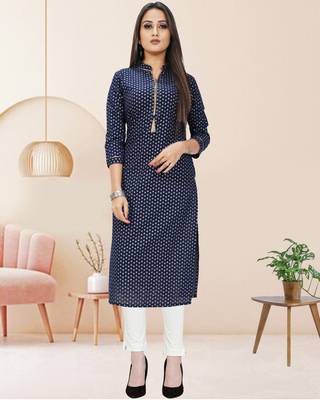 Blue printed cotton ethnic-kurtis 1