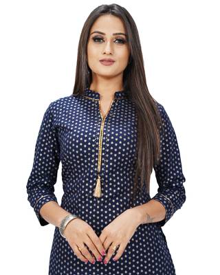 Blue printed cotton ethnic-kurtis 5