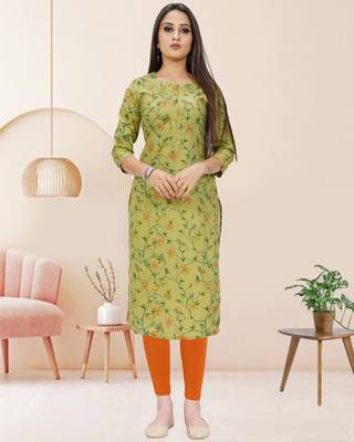Green printed cotton ethnic-kurtis 1