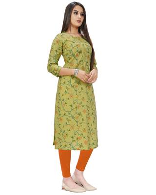 Green printed cotton ethnic-kurtis 3