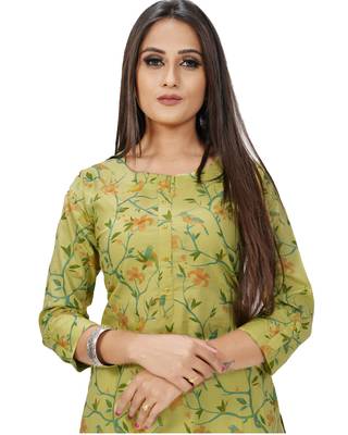 Green printed cotton ethnic-kurtis 5