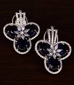 American Diamond and Sapphire Embellished Designer Earrings 