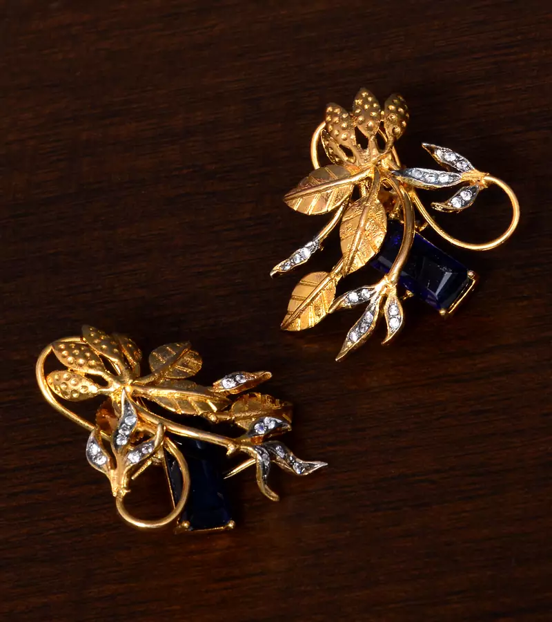 American Diamond and Sapphire Embellished Designer Earrings