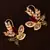 Champagne and Ruby Stone Embellished Designer Earrings