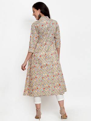 Peach printed cotton kurtas-and-kurtis 3