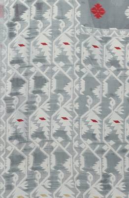 Grey woven cotton silk saree with blouse 3