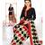 black printed crepe unstitched salwar with dupatta