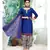 blue printed crepe unstitched salwar with dupatta