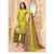 green printed cotton unstitched salwar with dupatta