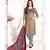 beige printed cotton unstitched salwar with dupatta