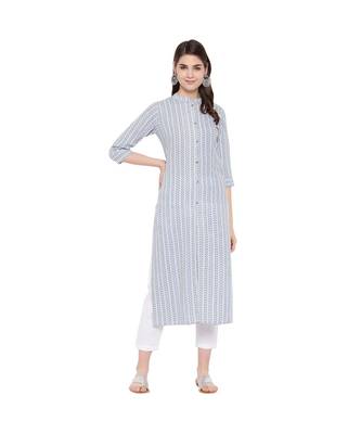 grey printed rayon kurti 2