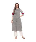 grey printed cotton kurti