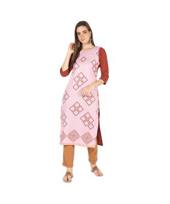 Maroon printed crepe kurti 1