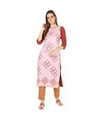 Maroon printed crepe kurti